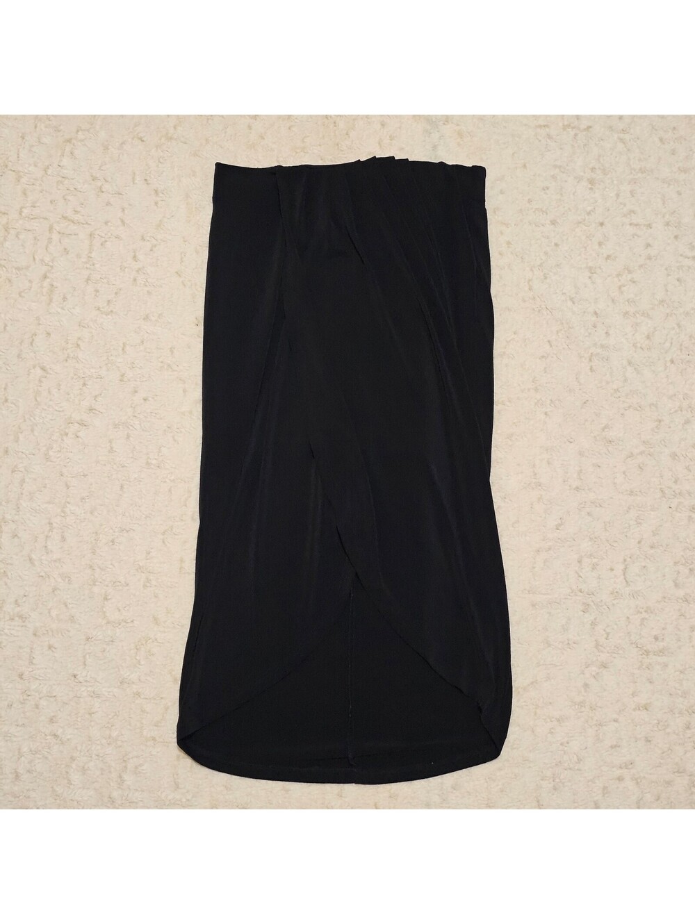 Bacio Draped Black Midi Skirt M